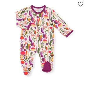 MAGNETIC ME Baby Girl's Home Grown Vegetable-Print Footie Size 3-6 Months Vegan
